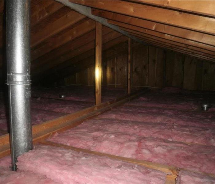 Attic after restored from a fire and with new insulation